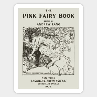 The Pink Fairy Book Vintage Illustration Sticker